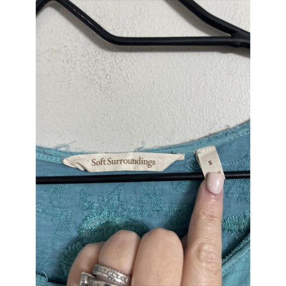 Soft Surroundings Embroidered Gladstone Dress Knee Length In Blue Womens Small - Picture 3 of 7